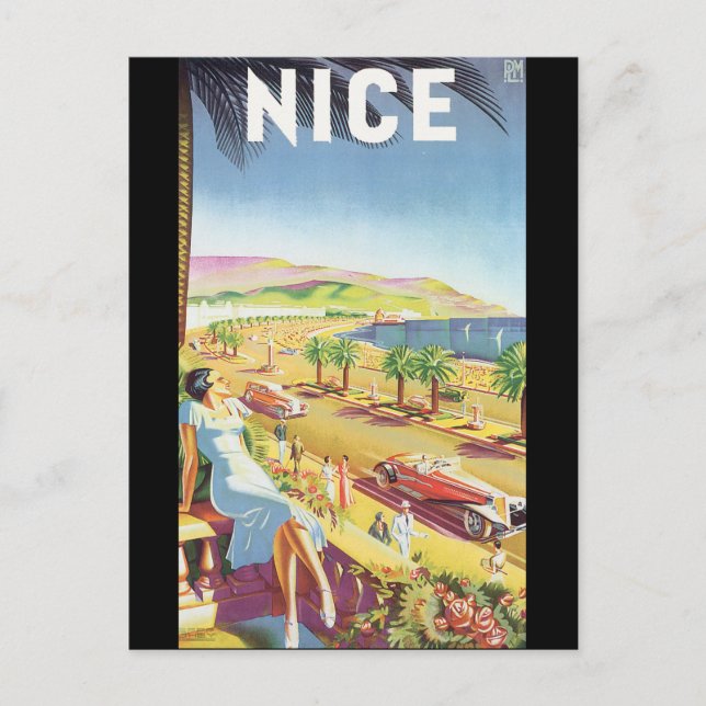 Nice Vintage Travel Poster Postcard (Front)