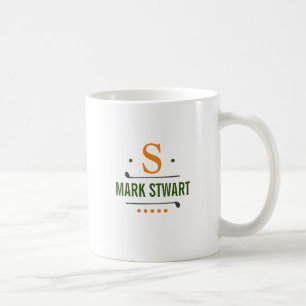 nice white custom monogram logo mug with name