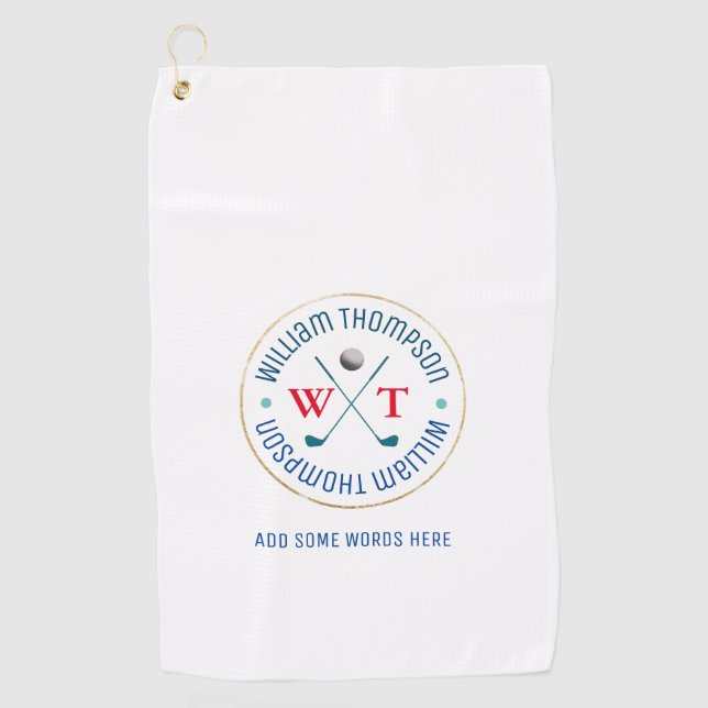 nice white golf-player  golf towel (Front)