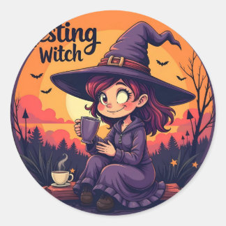Nice witch  classic round sticker