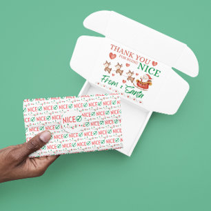 Nice With Check Mark Christmas Tissue Paper