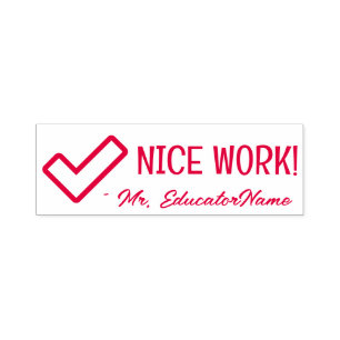 "NICE WORK!" Assignment Marking Rubber Stamp