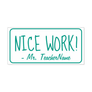 "NICE WORK!" Feedback Rubber Stamp