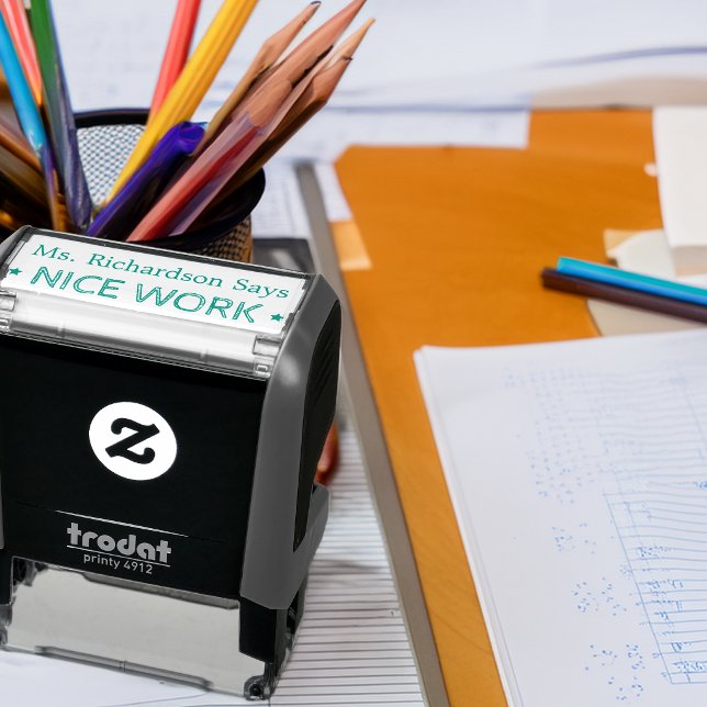 Nice Work | Personalized Teachers Self-inking Stamp (Nice Work | Personalized Teachers Self-inking Stamp)