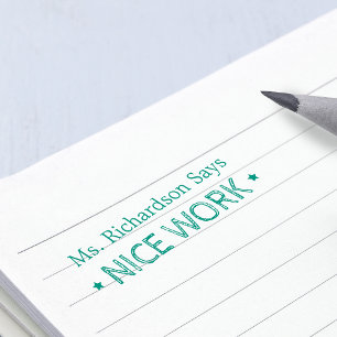 Nice Work   Personalized Teachers Self-inking Stamp