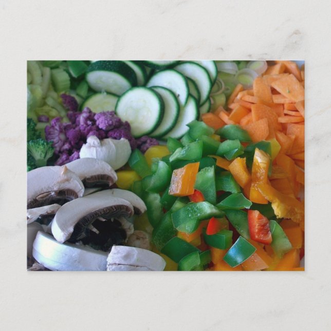 Nicely chopped mixed vegetables postcard (Front)