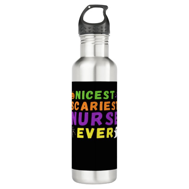 Nicest scariest Nurse ever funny Halloween Classic 710 Ml Water Bottle (Front)