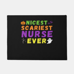 Nicest scariest Nurse ever funny Halloween Classic Doormat