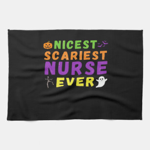 Nicest scariest Nurse ever funny Halloween Classic Kitchen Towel