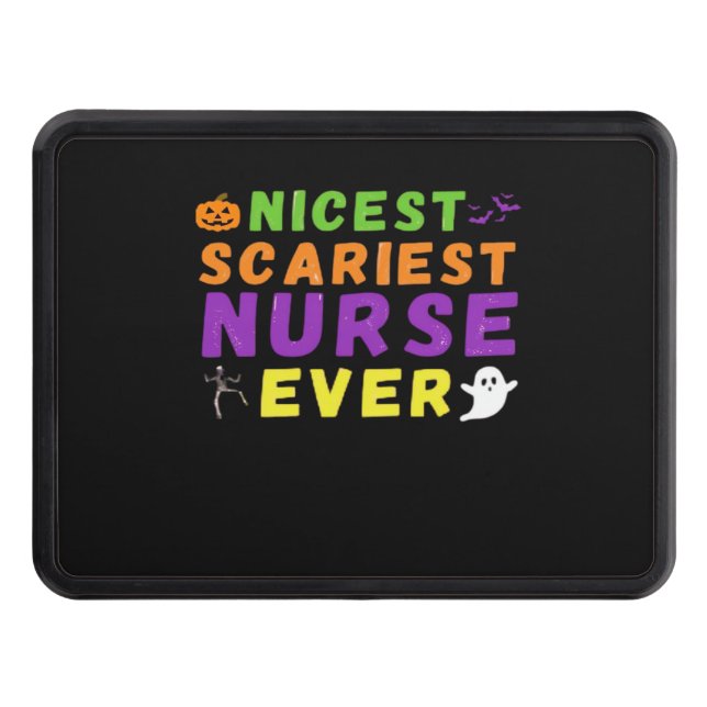 Nicest scariest Nurse ever funny Halloween Classic Trailer Hitch Cover (Front)