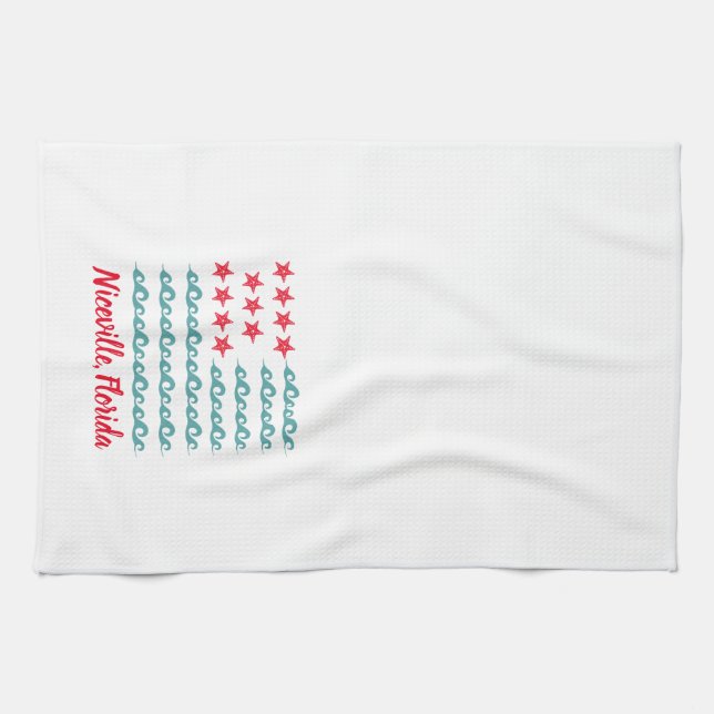 Niceville, serviette de cuisine de drapeau de (Horizontal)