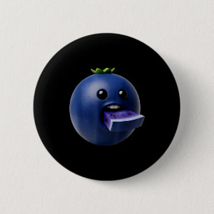 Niche Fruits Funny Blueberry Meme Brainrot Surreal 2 Inch Round Button