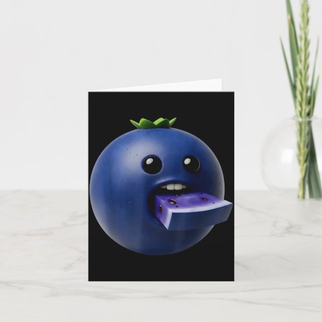 Niche Fruits Funny Blueberry Meme Brainrot Surreal Card (Front)