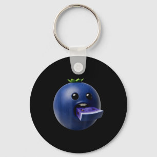 Niche Fruits Funny Blueberry Meme Brainrot Surreal Keychain