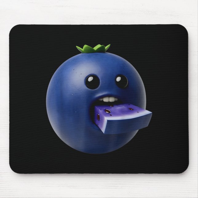 Niche Fruits Funny Blueberry Meme Brainrot Surreal Mouse Pad (Front)