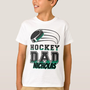 Nicholas Hockey Dad With Puck Mens T-Shirt