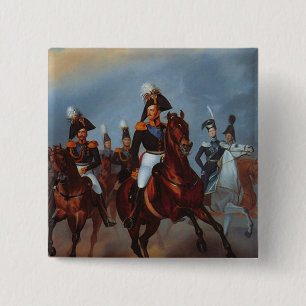 Nicholas I with his officers, 1835 2 Inch Square Button