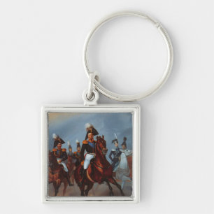 Nicholas I with his officers, 1835 Keychain