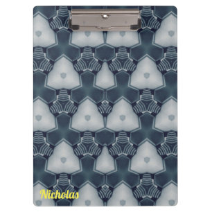 NICHOLAS ~ Muted Grey and White design original Clipboard
