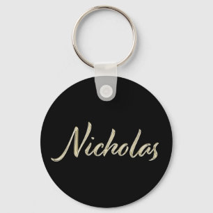 Nicholas Name whitegold Button Schlüsselanhänger Keychain