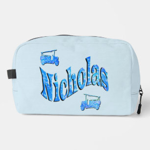 Nicholas Name With Fire Trucks, Dopp Kit