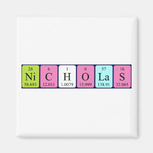 Nicholas periodic table name magnet