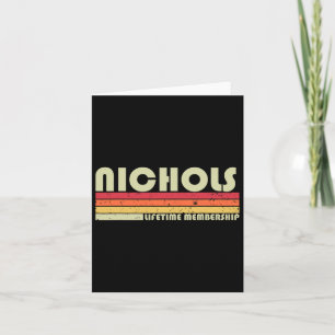 Nichols Surname Funny Retro Vintage 80s 90s Birthd Card