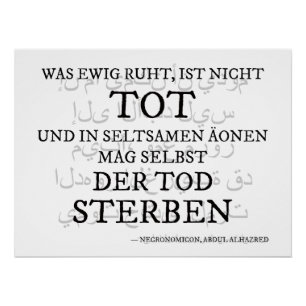 „Nicht tot ist...“ – Das Necronomicon-Zitat Poster