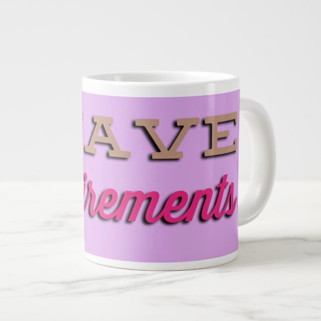 NiCK DAViD - Requirements Jumbo Mug (Front Right)
