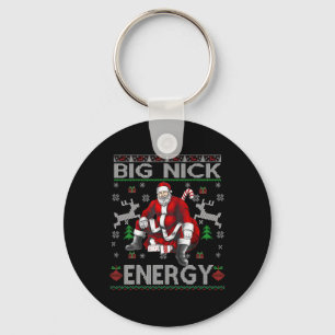 Nick Energy Funny Santa Christmas Ugly Sater Men W Keychain