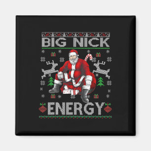 Nick Energy Funny Santa Christmas Ugly Sater Men W Magnet