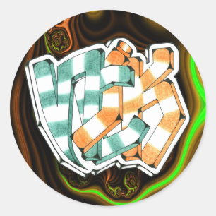 Nick ~ Garffiti Art Sticker 1.5"