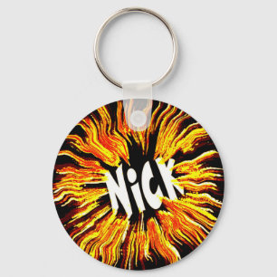 Nick Name Star on Fire Keychain