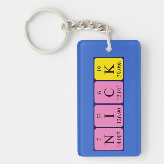 Nick periodic table name keyring (Front)