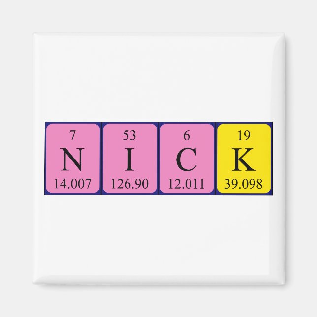 Nick periodic table name magnet (Front)