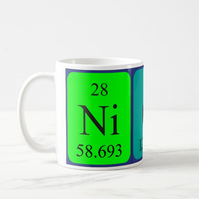 Nick periodic table name mug (Left)