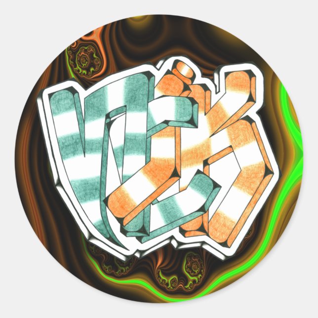 Nick ~ Sticker d'art Garffiti 1,5 po (Devant)