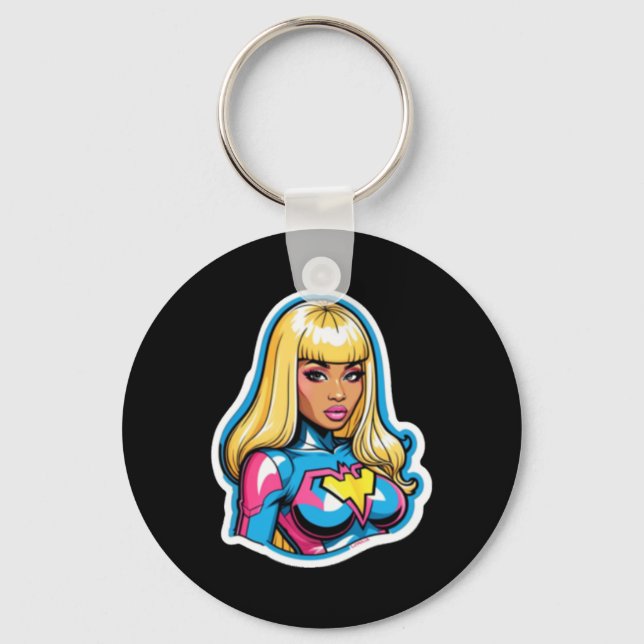 Nicki Minaj Superhero Sticker  Keychain (Front)