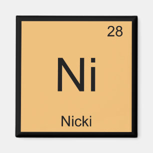 Nicki Name Chemistry Element Periodic Table Magnet