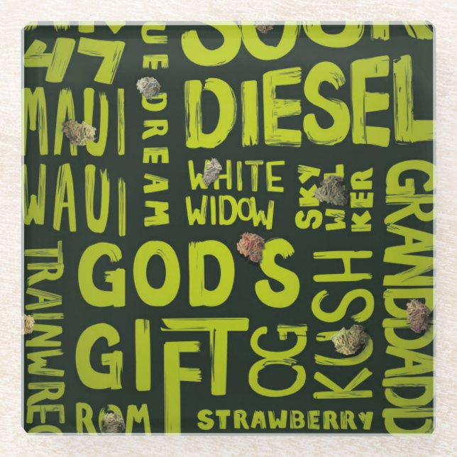 Nicknames Glass Coaster (Front)