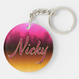 Nicky Prénom Golden rose Porte-clés