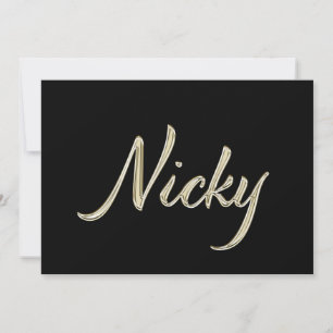 Nicky white gold Handwriting Karte Card