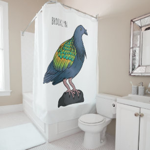 Nicobar pigeon bird cartoon illustration