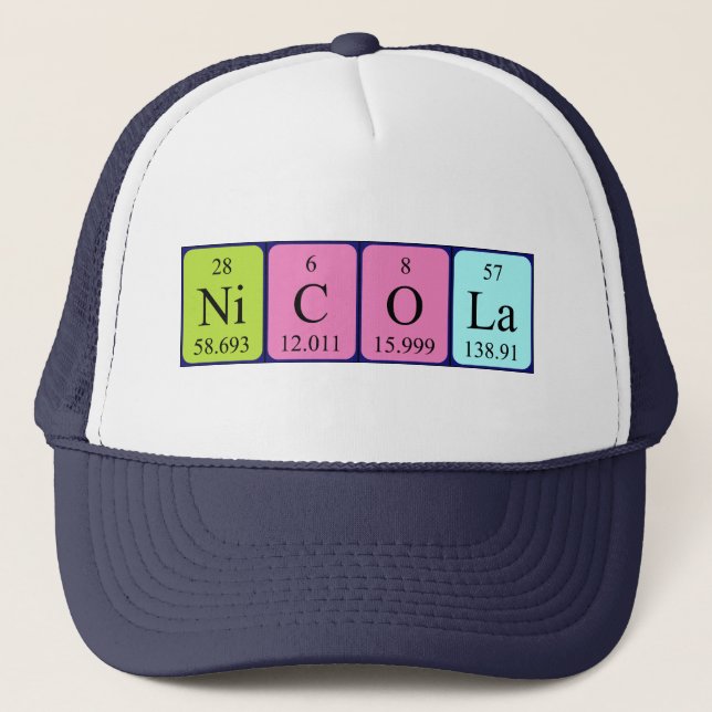Nicola periodic table name hat (Front)