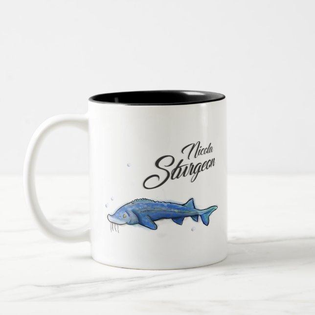 Nicola Sturgeon print Two-Tone Coffee Mug (Left)