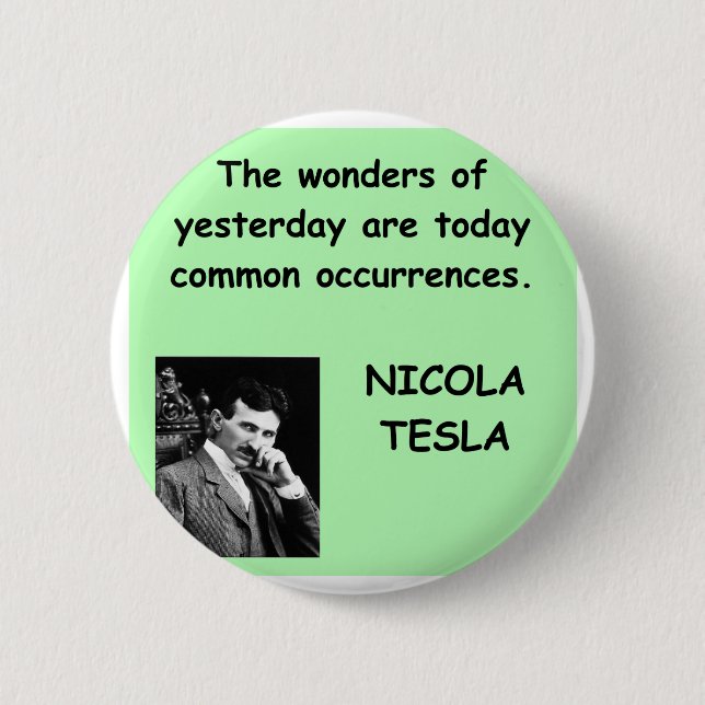 Nicola Tesla 2 Inch Round Button (Front)