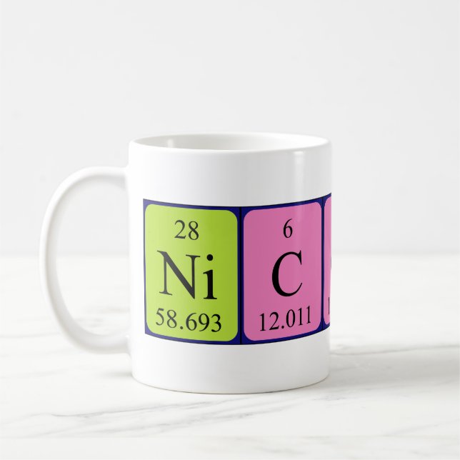 Nicolaas periodic table name mug (Left)