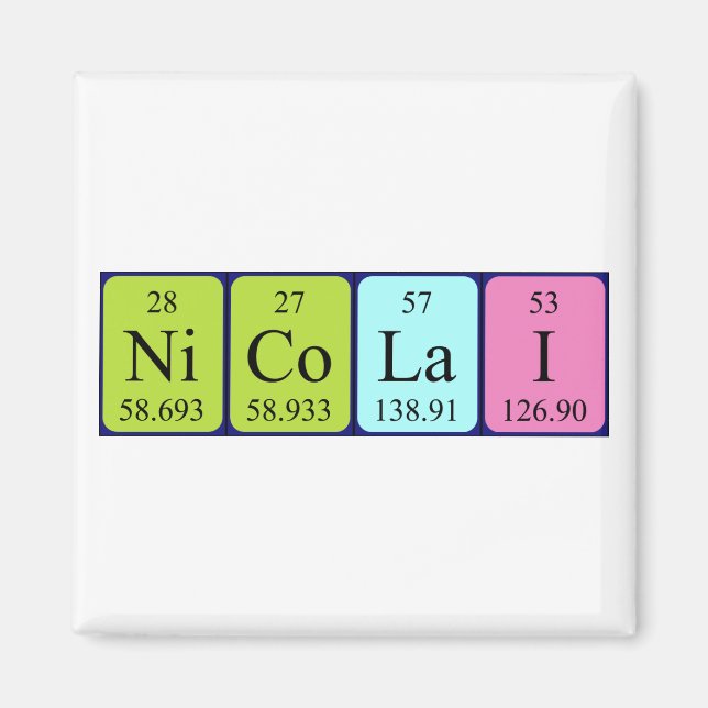 Nicolai periodic table name magnet (Front)
