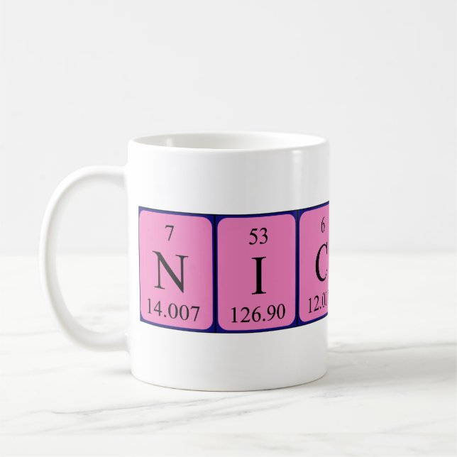 Nicolai periodic table name mug (Left)