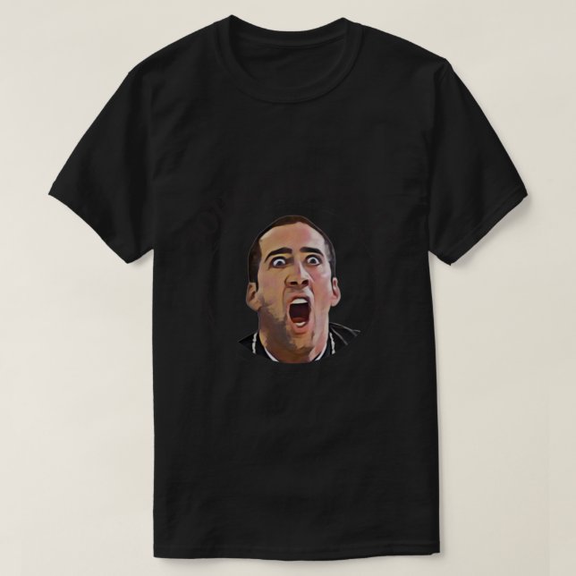 Nicolas Cage Face Off - Design 2 Black     T-Shirt (Design Front)